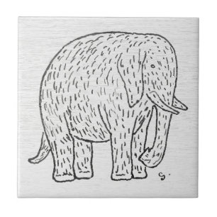 Cerâmica Azulejo Cerâmico com Desenho de Elefante Vintage