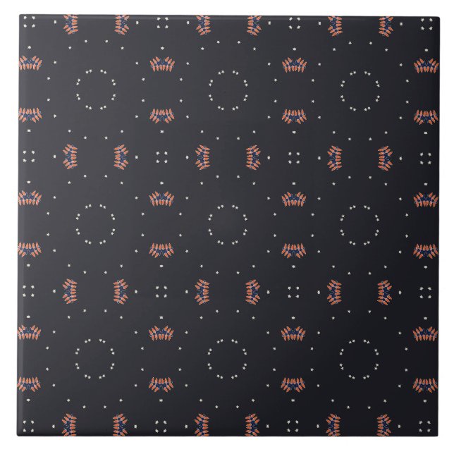 Cerâmica Azulejo Cerâmico com Estrelas e Padrão de Espaçona (Frente)