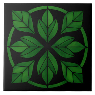 Cerâmica Azulejo Cerâmico com Padrão de Folhas Elegantes