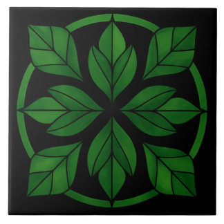 Cerâmica Azulejo Cerâmico com Padrão de Folhas Elegantes