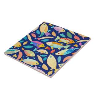 Cerâmica Azulejo cerâmico com padrão de peixe