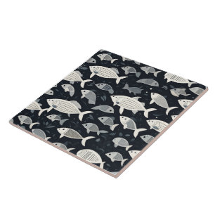 Cerâmica Azulejo cerâmico com padrão de peixe