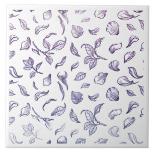 Cerâmica Azulejo Cerâmico com Padrão Elegante de Pétalas de