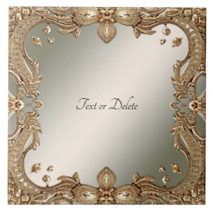 Cerâmica Azulejo cerâmico com quadro de Ornamentado Dourado