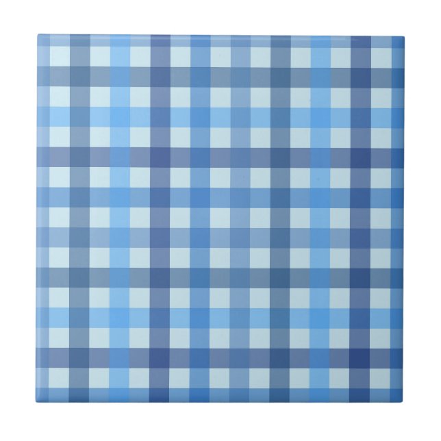 Cerâmica Azulejo Cerâmico com Xadrez de Seis Cores Azul (Frente)
