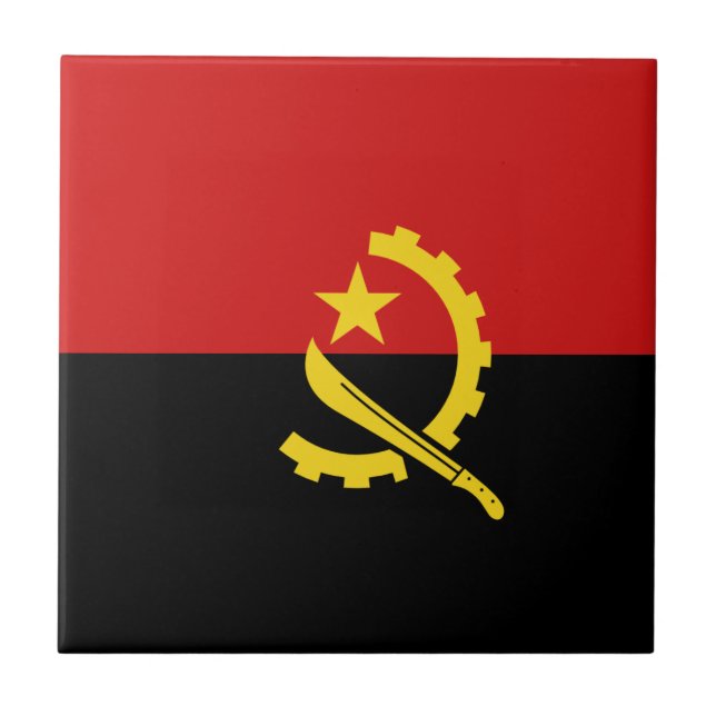 Cerâmica Azulejo Cerâmico da Bandeira de Angola (Frente)