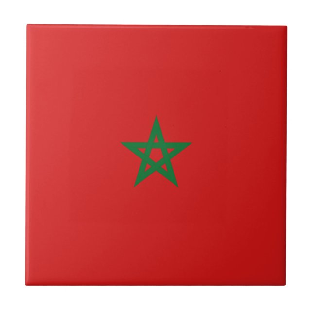 Cerâmica Azulejo Cerâmico da Bandeira de Marrocos (Frente)