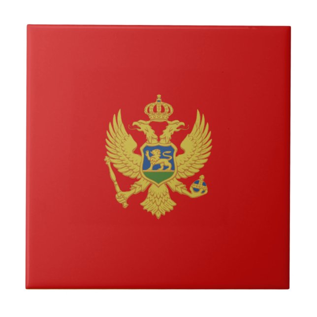 Cerâmica Azulejo Cerâmico da Bandeira de Montenegro (Frente)