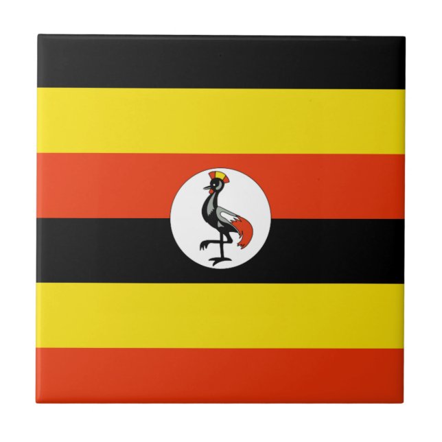 Cerâmica Azulejo Cerâmico da Bandeira de Uganda (Frente)