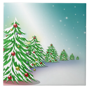 Cerâmica Azulejo cerâmico da foto das árvores de Natal