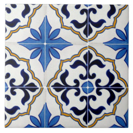 Cerâmica Azulejo cerâmico da foto do teste padrão azul de