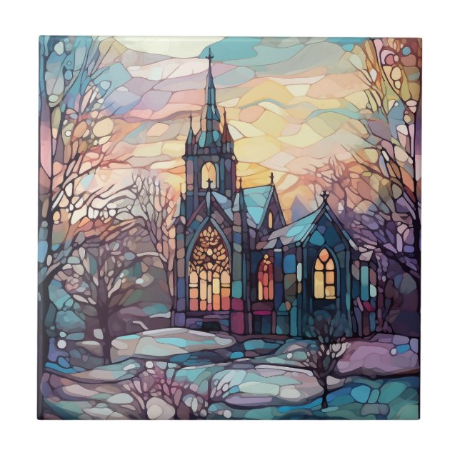 Cerâmica Azulejo cerâmico da Igreja de Vidro Estendida (Frente)