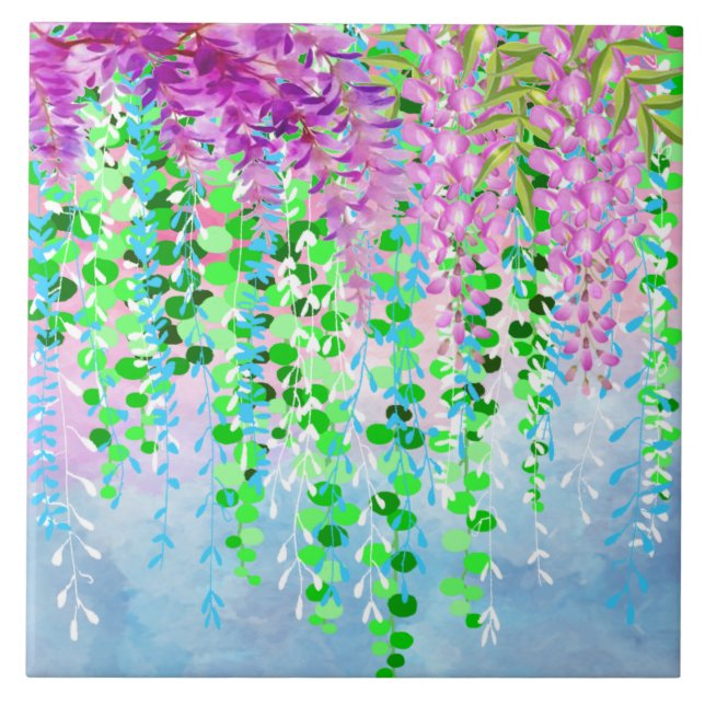 Cerâmica Azulejo cerâmico das flores de fixação (Frente)