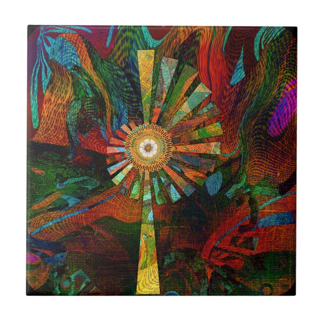 Cerâmica Azulejo cerâmico de abstrato (Frente)