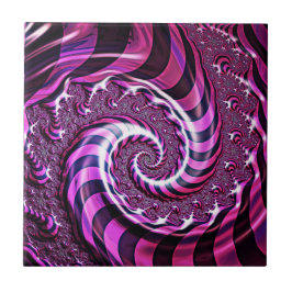 Cerâmica Azulejo cerâmico de alusão espiralar rosa e preto