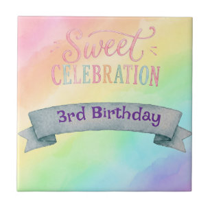 Cerâmica Azulejo Cerâmico de Aniversário Candyland Arco-íri