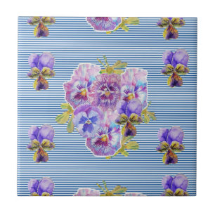 Cerâmica Azulejo Cerâmico de arte floral de Violeta em esti