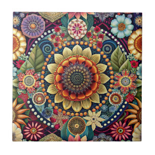 Cerâmica Azulejo Cerâmico de Arte Hippie