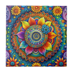 Cerâmica Azulejo Cerâmico de Arte Hippie