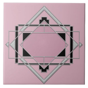 Cerâmica Azulejo Cerâmico de Arte Rosa Deco.