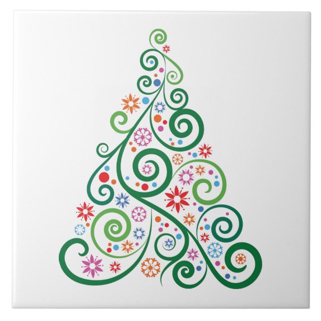 Cerâmica Azulejo Cerâmico de Árvore de Natal (Frente)