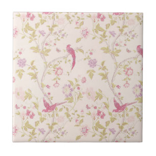 Cerâmica Azulejo cerâmico de aves orientais e ramificaçõ