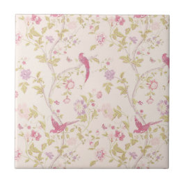 Cerâmica Azulejo cerâmico de aves orientais e ramificações