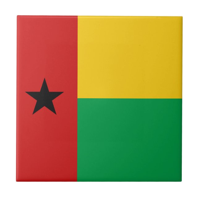 Cerâmica Azulejo cerâmico de bandeira da Guiné-Bissau (Frente)