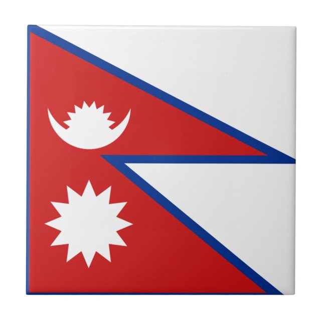 Cerâmica Azulejo cerâmico de bandeira do Nepal (Frente)