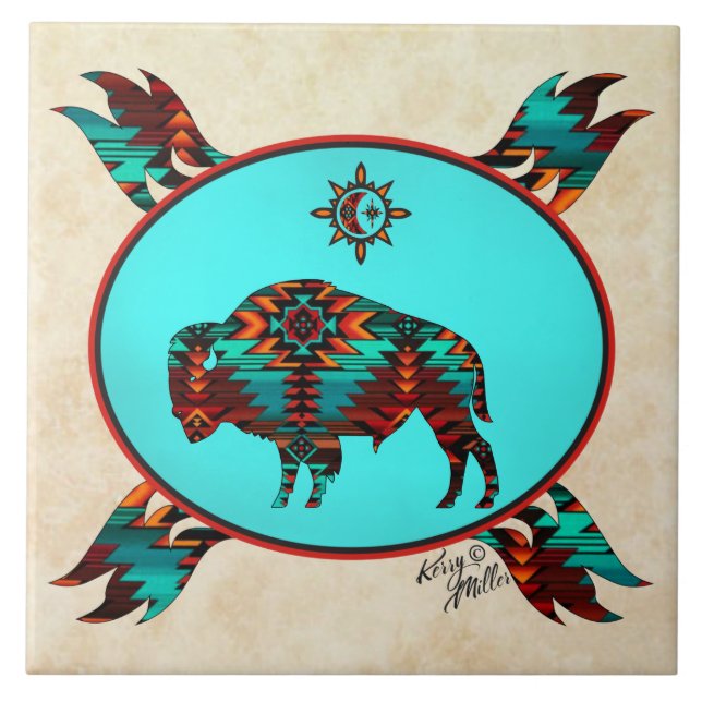 Cerâmica Azulejo Cerâmico de Buffalo Sudoeste (Frente)