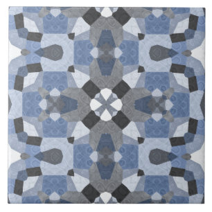 Cerâmica azulejo cerâmico de caleidoscópio azul