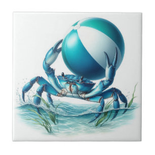 Cerâmica Azulejo cerâmico de caranguejo azul