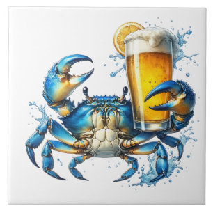 Cerâmica Azulejo cerâmico de caranguejo azul