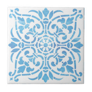 Cerâmica Azulejo cerâmico de cor aquática azul