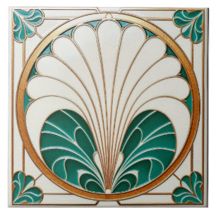 Cerâmica Azulejo cerâmico de Creme e Arte Verde