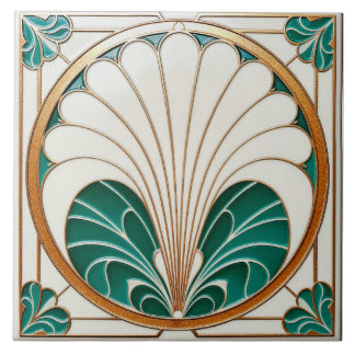 Cerâmica Azulejo cerâmico de Creme e Arte Verde