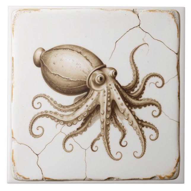 Cerâmica Azulejo cerâmico de Cuttlefish (Frente)