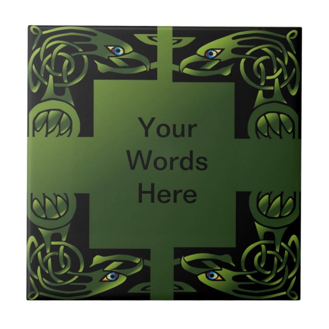 Cerâmica Azulejo cerâmico de Design de aves celtas (Frente)