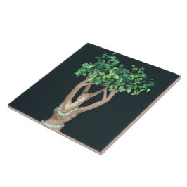 Cerâmica Azulejo cerâmico de Deusa das Árvores