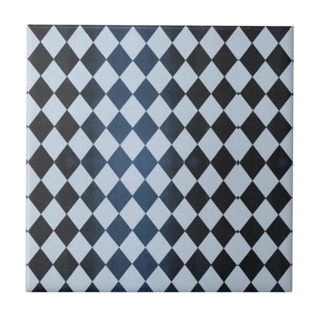 Cerâmica Azulejo cerâmico de diamante preto e branco (Frente)