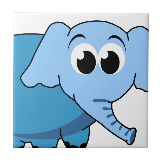 Cerâmica Azulejo cerâmico de elefante azul (Frente)