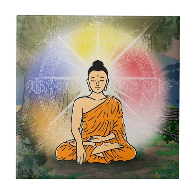 Cerâmica Azulejo cerâmico de esclarecimento de Buda (Frente)