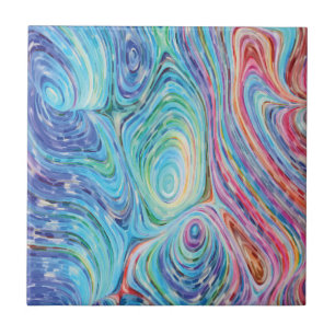 Cerâmica Azulejo cerâmico de espirais coloridas