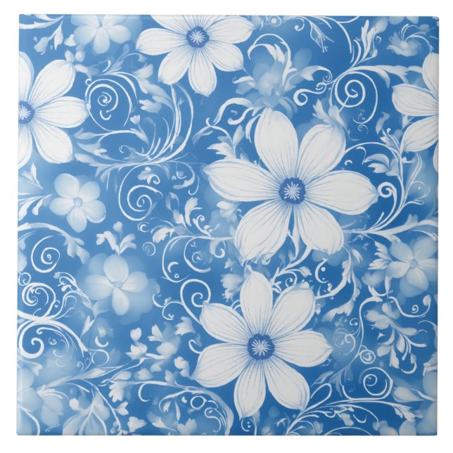 Cerâmica Azulejo cerâmico de Flor Branco (Frente)