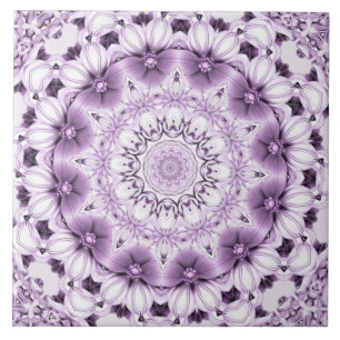 Cerâmica Azulejo Cerâmico de Flores Roxas Elegantes