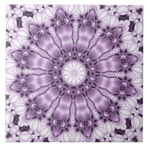 Cerâmica Azulejo Cerâmico de Flores Roxas Elegantes
