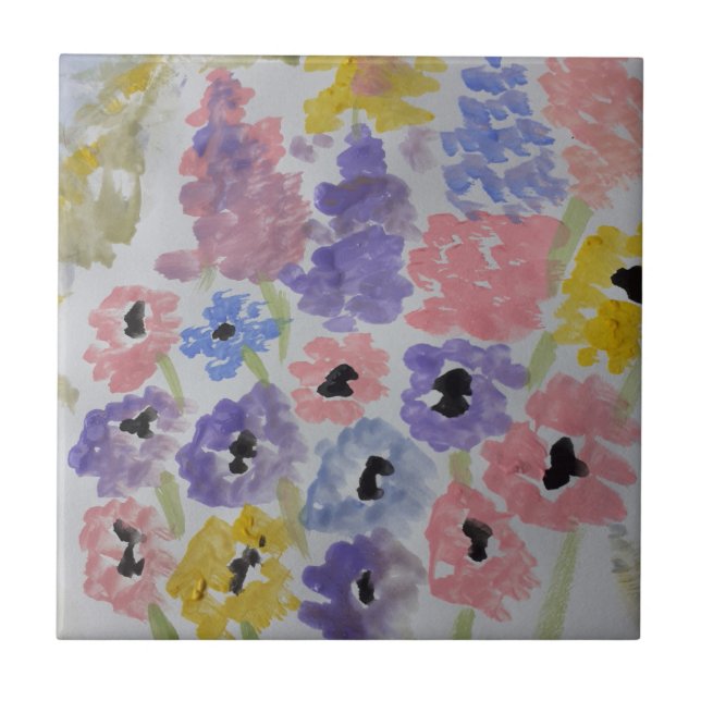 Cerâmica Azulejo cerâmico de flores selvagens (Frente)