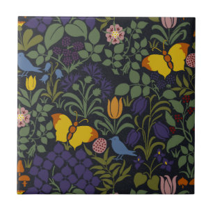 Cerâmica Azulejo cerâmico de flores selvagens da Voysey