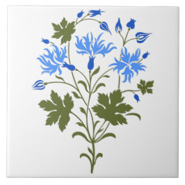 Cerâmica Azulejo cerâmico de flores silvestres azuis