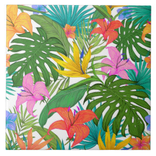 Cerâmica azulejo cerâmico de flores tropicais